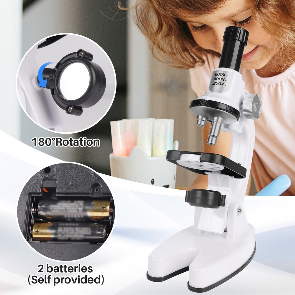 Optical Microscope Kit 1200X Kids Microscope Science Science Experiments Kit
