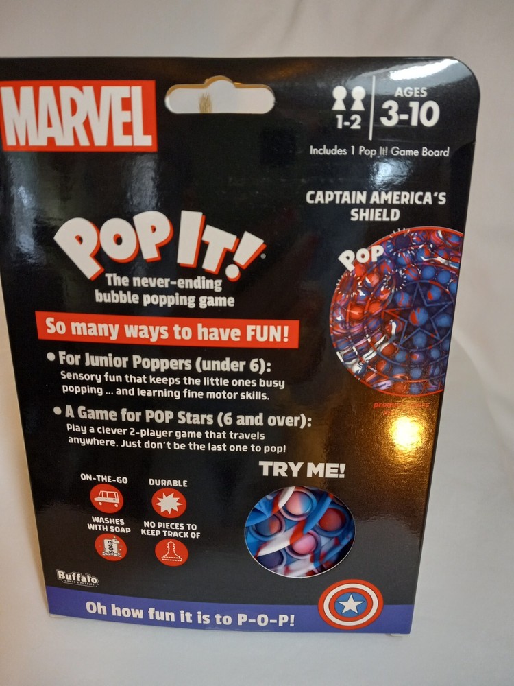 Marvel Bubble Pop It Game Captain Americas Shield