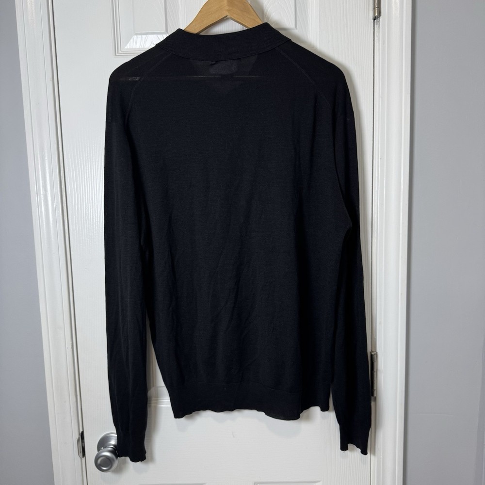Anthology Men's 100% Silk Black Pullover Collared Sweater Sz XL