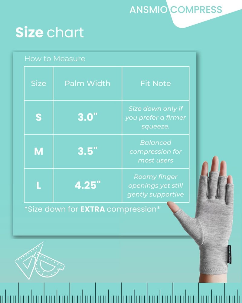 Rayon Derived from Bamboo Compression Gloves – Fingerless Arthritis & Carpal ...