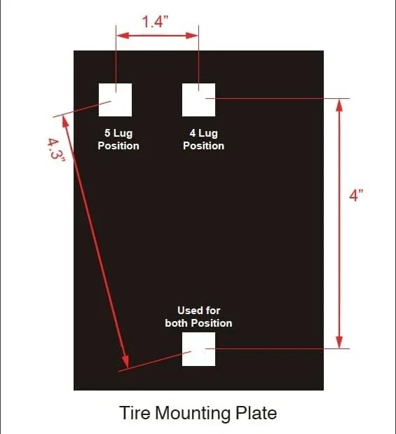 Spare Tire Carrier Trailer Mount Wheel Holder Camper RV Boat Tongue Powder Coat