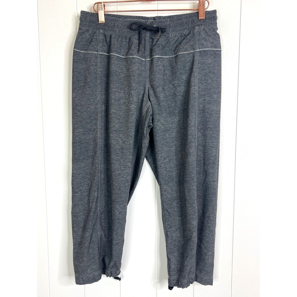 Lululemon Step Lively Crop Heathered Texture Printed Deep Coal Size 6