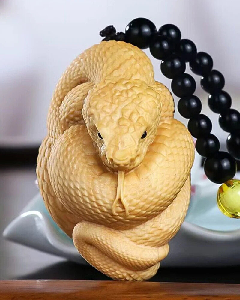 Wooden Python Animal Decoration Pendant Chinese Wood Decorations Ornament