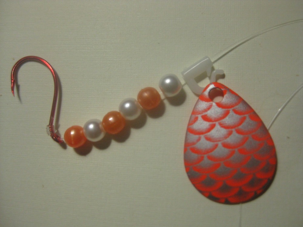 Walleye 1 Hook Spinner Rigs (Orange Scale)