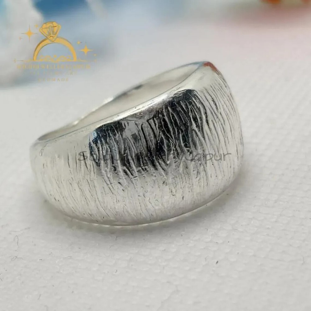 Tree Bark Ring Wood Textured Band Bark Textured Ring Solid 925 Silver Tree Bar