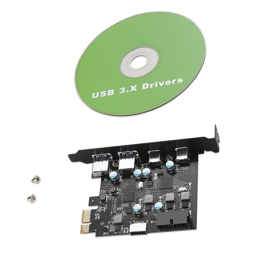 5Gbps Expansion Card For Win/Mac/Linux 2xUSB-C 2xUSB-A PCIe X1/X4/X8/X16