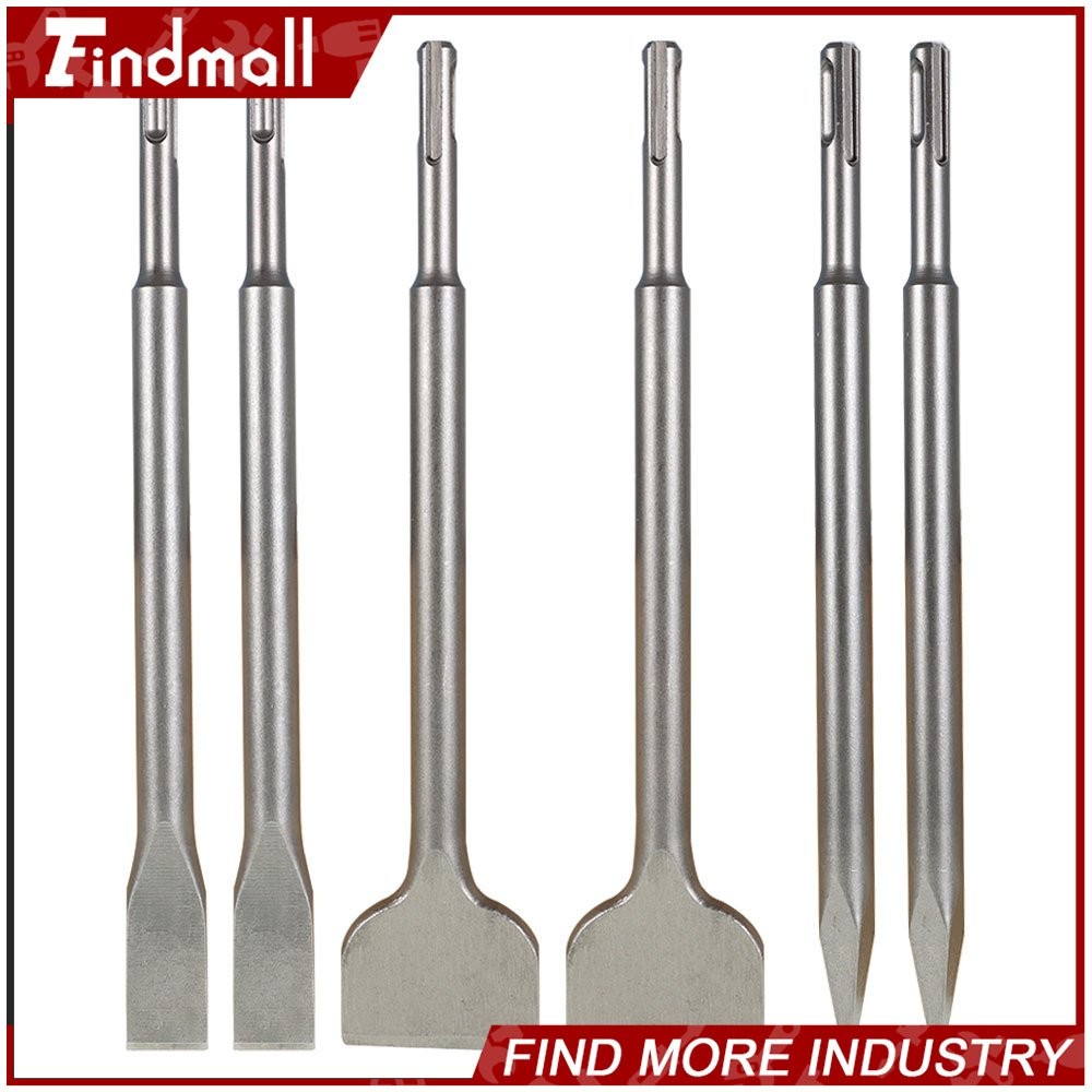 Findmall 6Pcs Concrete Drill Bit Set Rotary Hammer Bits Chisel With Point Chisel