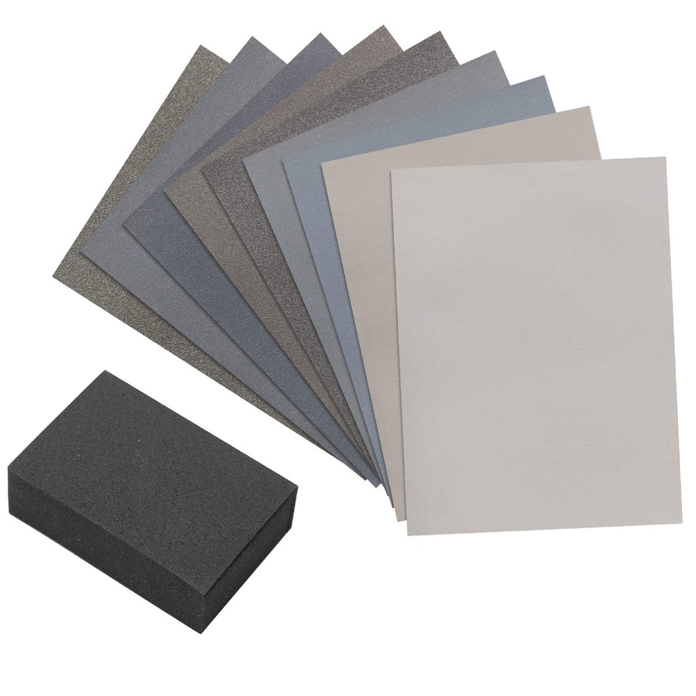 Micro-Mesh 9 Sanding Sheet Introductory Woodworkers Kit with a 2 inch by 3 in...
