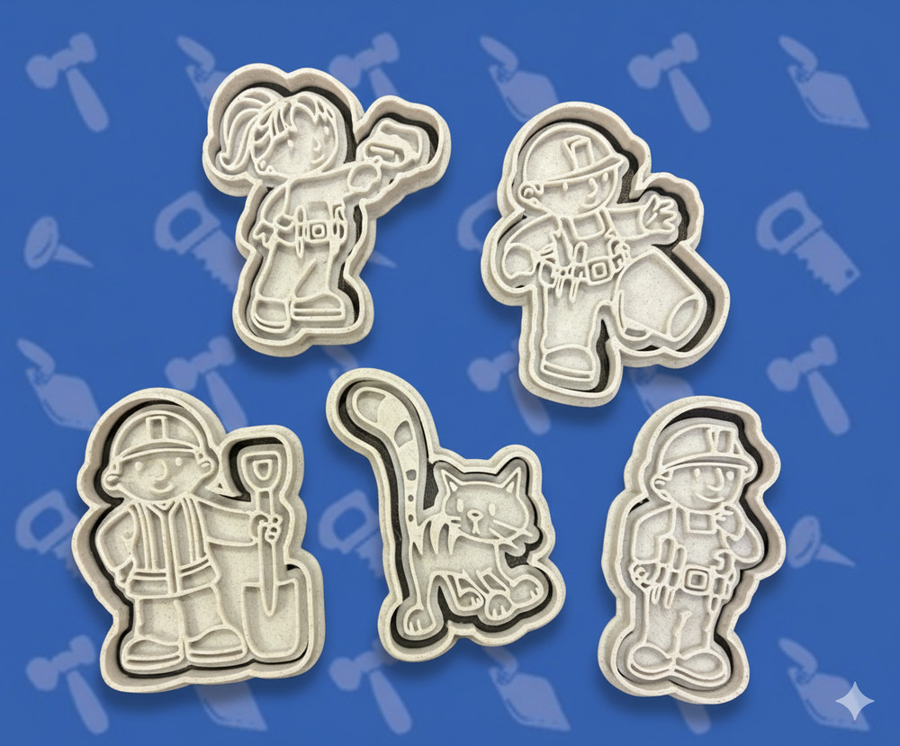 Bob The Builder 5 Piece Cookie Cutter Set Bundle