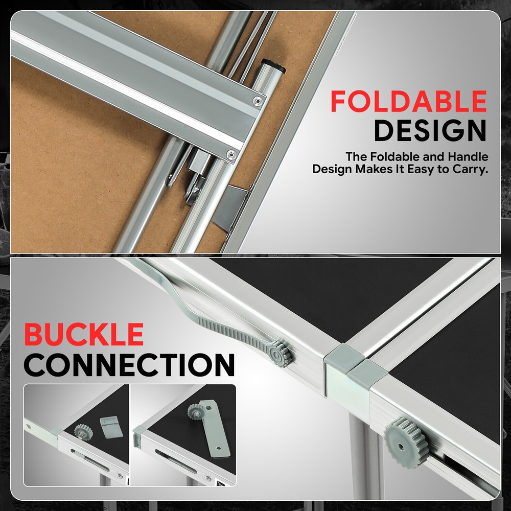 [3Pcs] 4-Level Adjustable Height Multi-Purpose Folding Work Table Workbench