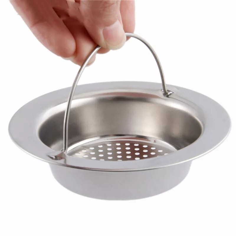 2 Pc Stainless Steel Kitchen Sink Strainer Filter With Portable Handle