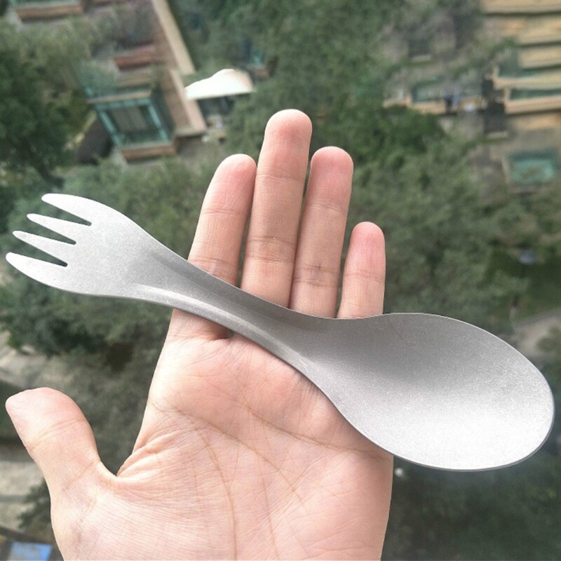 Titanium Spoon and Fork, Lightweight Spoon Fork Outdoor Picnics Camping Utensils