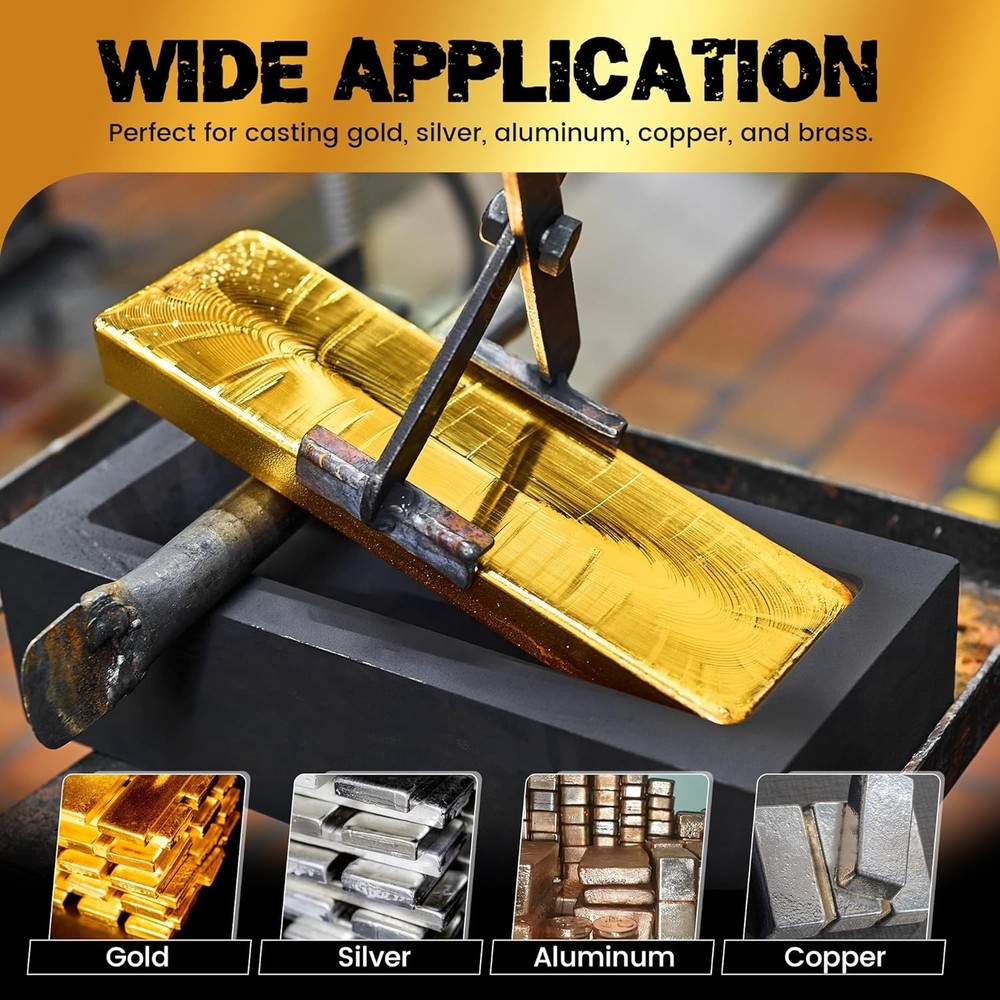 Compact 4kg Graphite Ingot Mold - Effortless Metal Release for Casting Precision