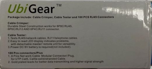 UBI Gear Cable Tester plus Cri...tor Plug Network Tool Kit