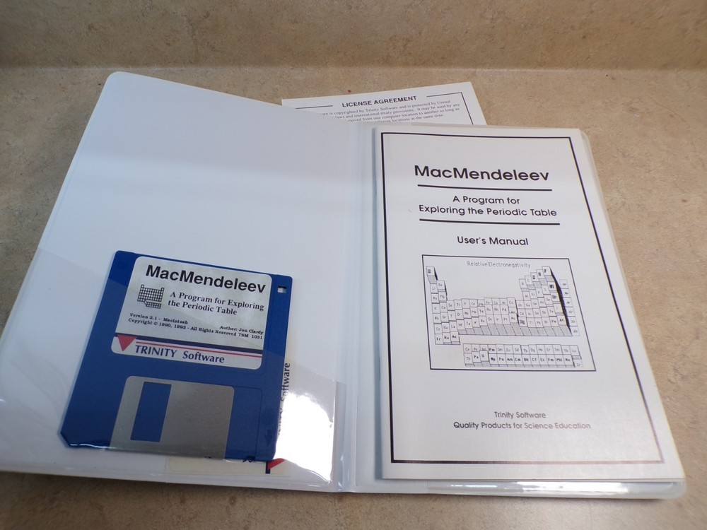 Vintage Periodic Table software Jon Clardy MacMendeleev from Trinity Software