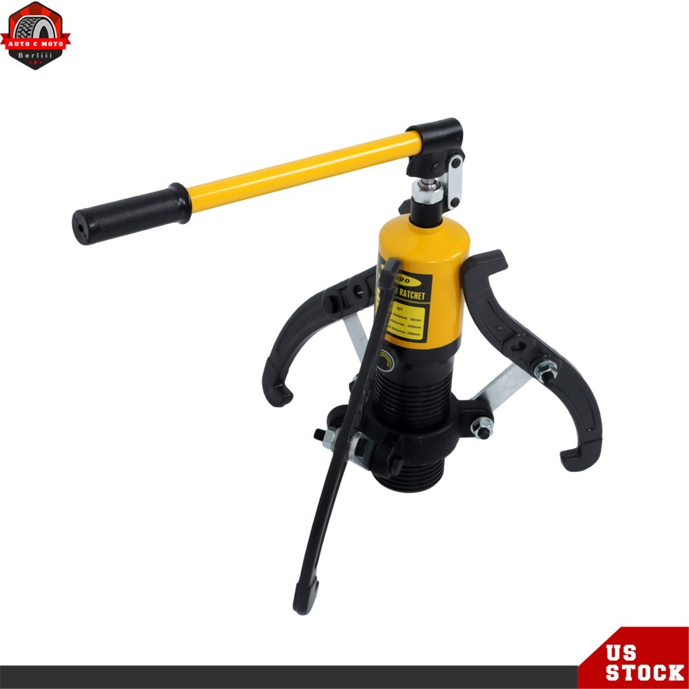 Professional Hydraulic Puller Set 20T Capacity w/Safety Valve & Adapter