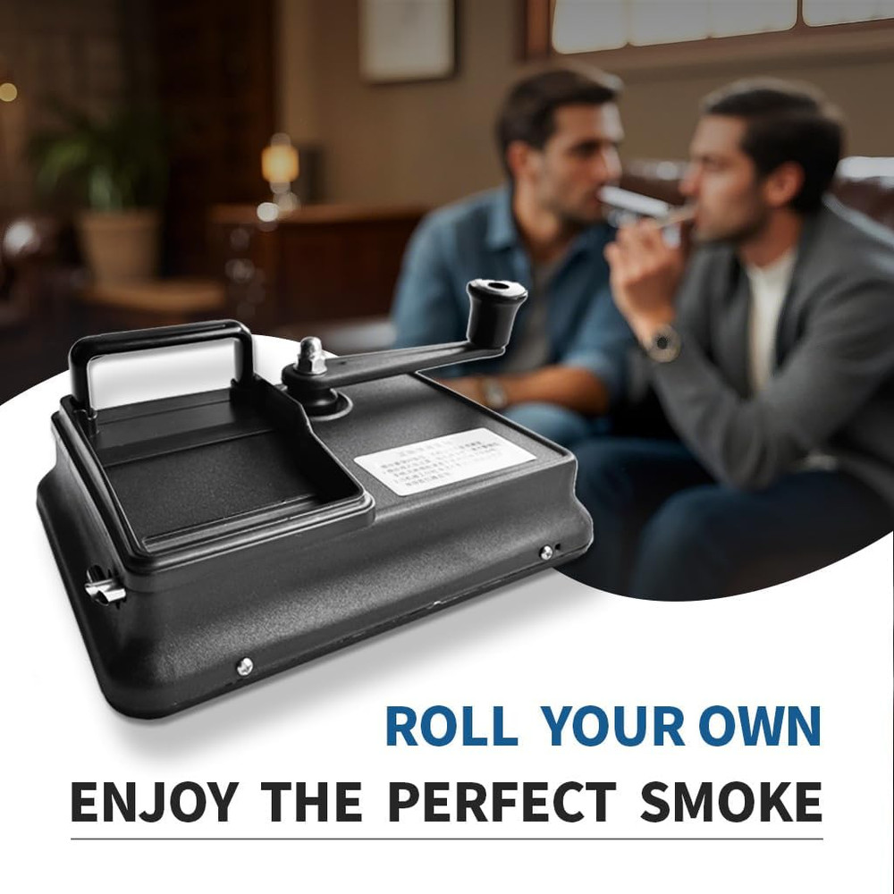 Cigarette Rolling Machine, Manual Cigarette Roller, Portable Black Rolling Machi
