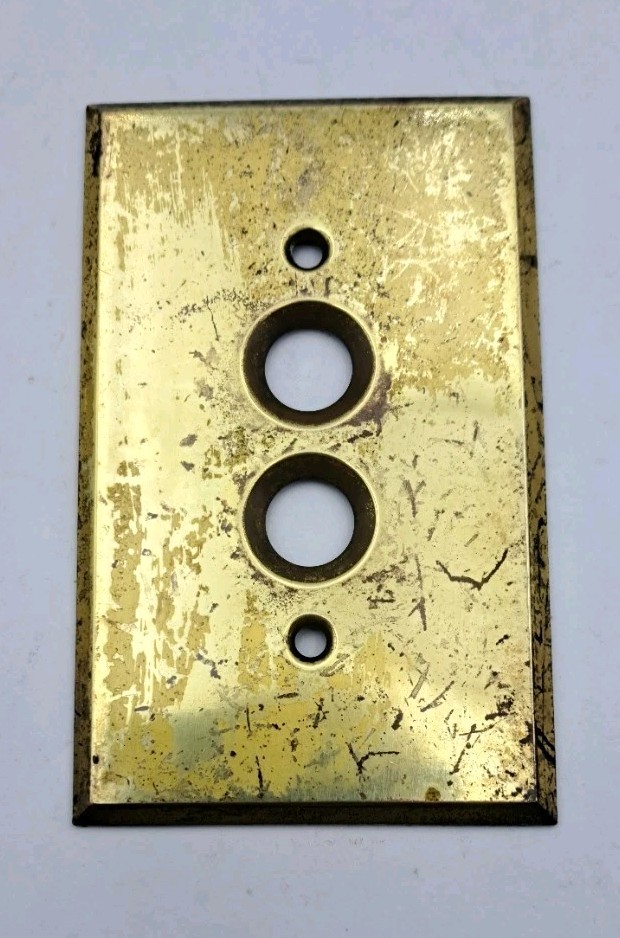 Vintage Push Button Light Switch Wall Plate Covers Rectangle Brass Hardware