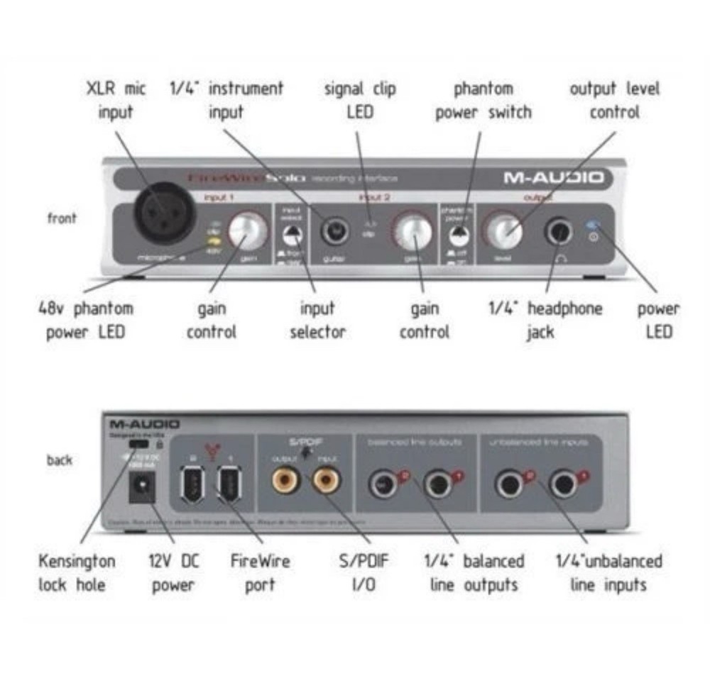 M-Audio FireWire Solo Mobile Digital Recording Audio Interface
