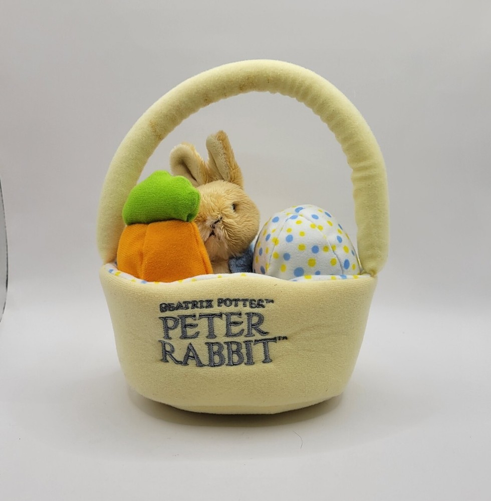 Beatrix Potter Peter Rabbit Plush Easter Basket 4-Piece Set NWOT