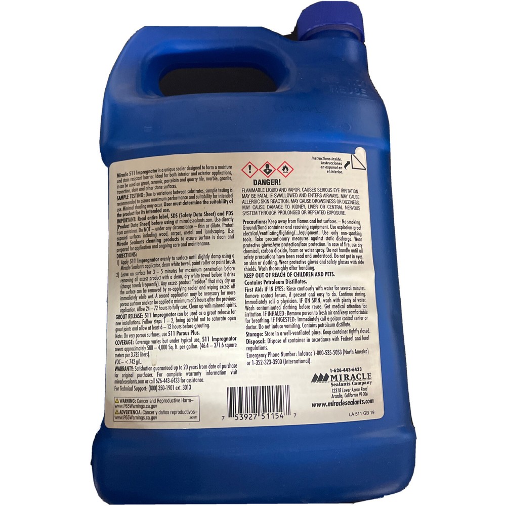 Miracle Sealants 511GAL4 511 Impregnator Sealer, one Gallon, Clear