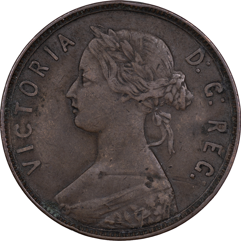 1876 1 Cent Newfoundland Canada Victoria ~ VF
