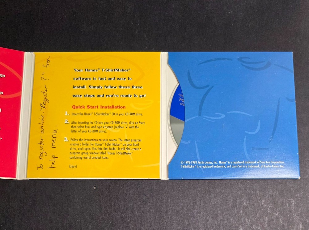 Hanes T-Shirt Maker Software Version 2.0 Install CD & Expansion Pack