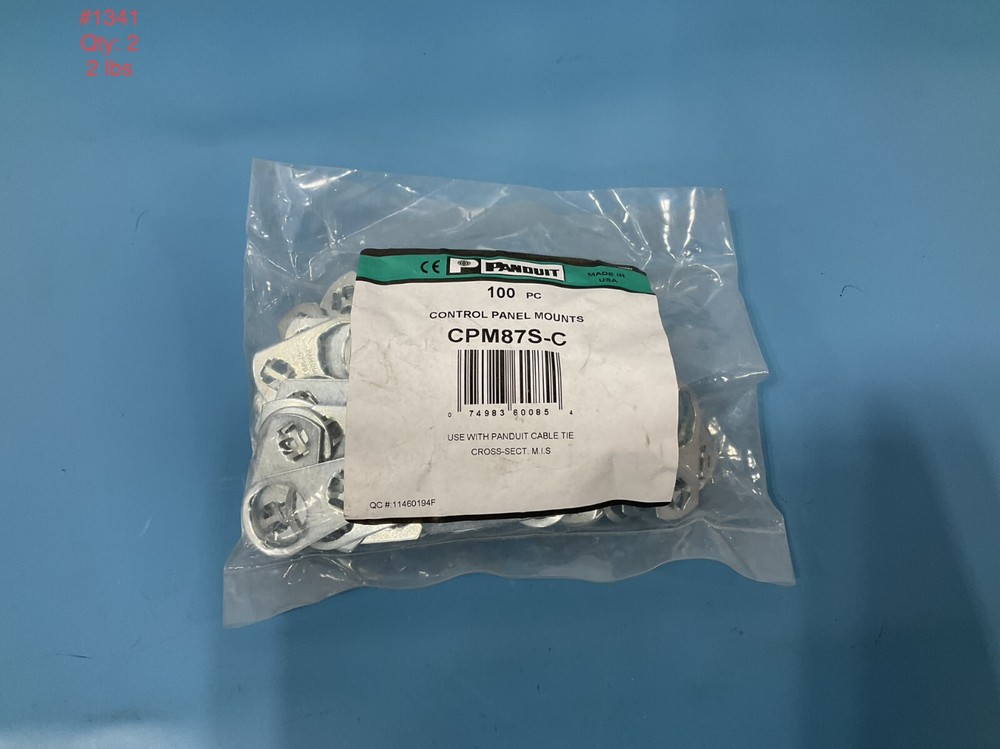 ( 100 PCS ) CPM87S-C Control panel mounts , cable tie mount .89in (22.6mm) hole.