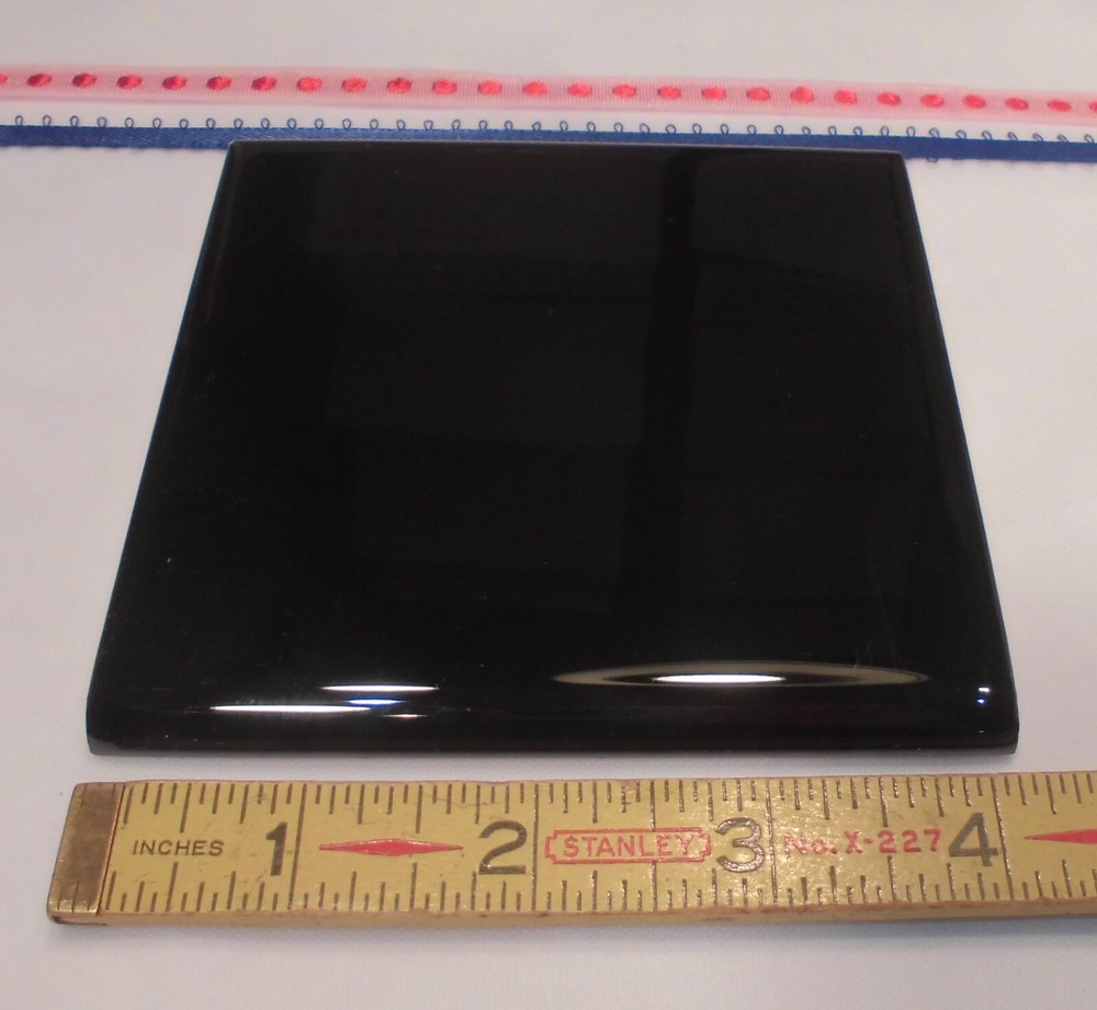 1 pc. *Gloss Black* 4-1/4" Ceramic Bullnose Tile by American Olean NEW MINT