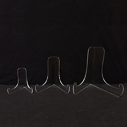 2PC 60-Degree Angle Acrylic Book Stand with Shallow Support Small Clear-2pc