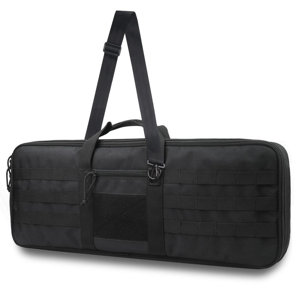 Tactical Bow Case MOLLE Recurve Takedown Bow Case Fully Padded Case (Black)