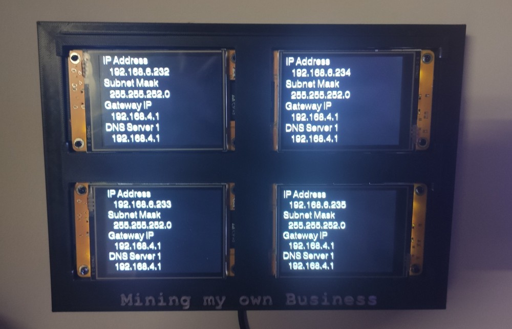 Bitsy - Nerd Miner Crypto Mining Rig - 4 x 740 kh/s Wall Mountable - Mining Rig