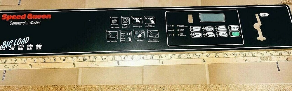 SPEED QUEEN SC 50LB WASHER CONTROL PANEL OVERLAY DECAL SINGLE COIN CONTROL # STA