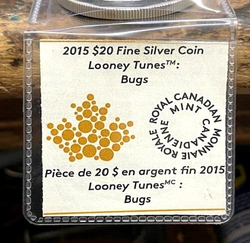 CANADA 2015 BUGS BUNNY $20 1 OZ SILVER PROOF COIN