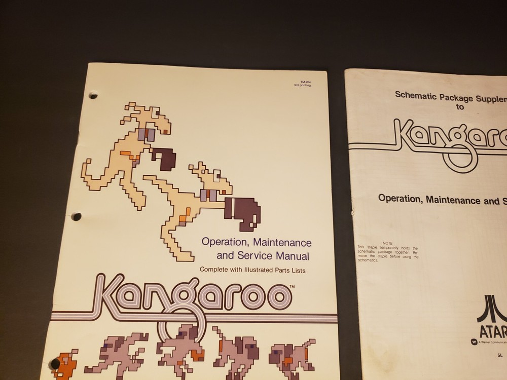 Original 1982 Atari Kangaroo Coin-op Video Arcade Game Ops Manual & Schematics
