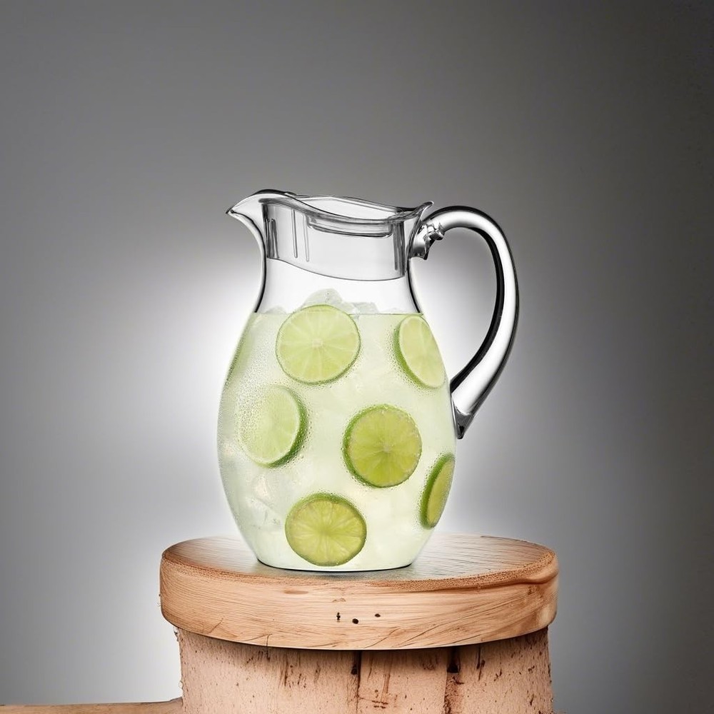 Acrylic Pitcher (72 oz), Clear Plastic, Water Pitcher with Lid, Shatterproof,...