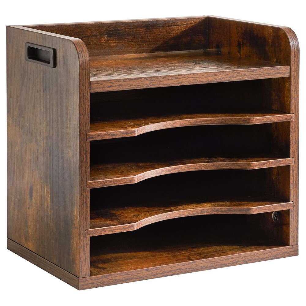 YMYNY Desktop File Organizer with Handle, 5-Tier Document & Mail Sorter