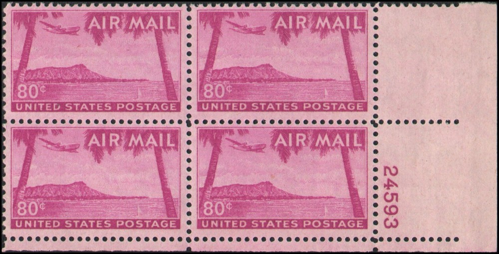 US #C46 MNH VF plate block