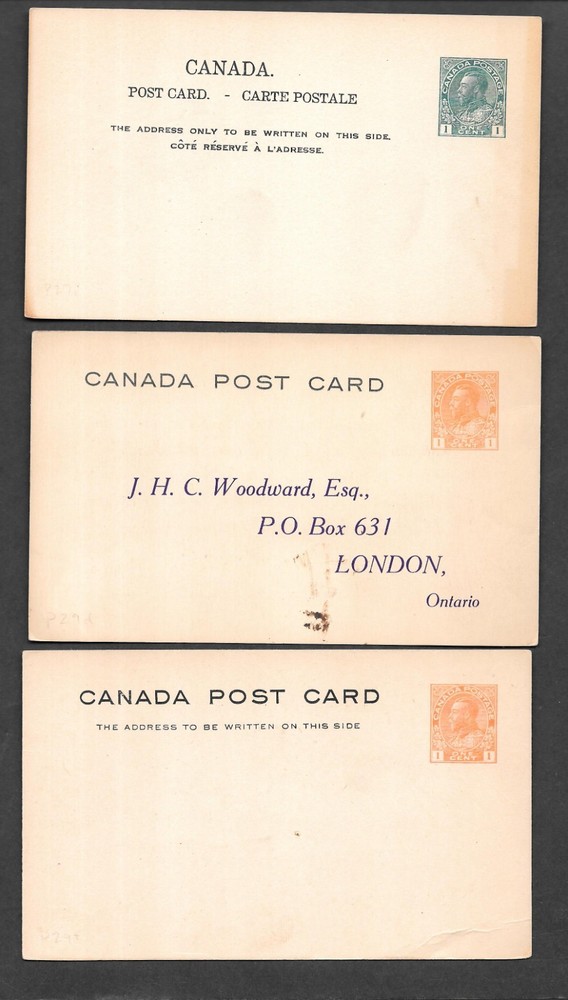 9 EARLY CANADIAN POSTAL CARDS MINT