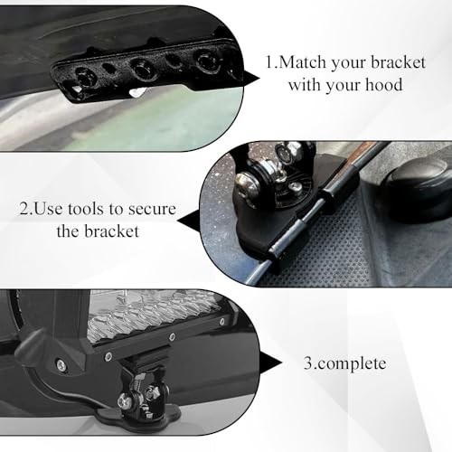 2PCS LED Light Bar Mounting Brackets, Ditch Light Brackets, Adjustable Black