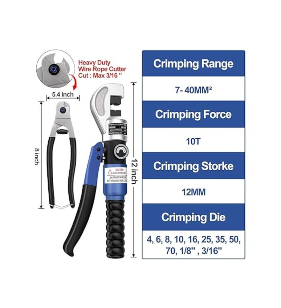 CKE CKE 10 Ton Hydraulic Crimping Tool, Hyd