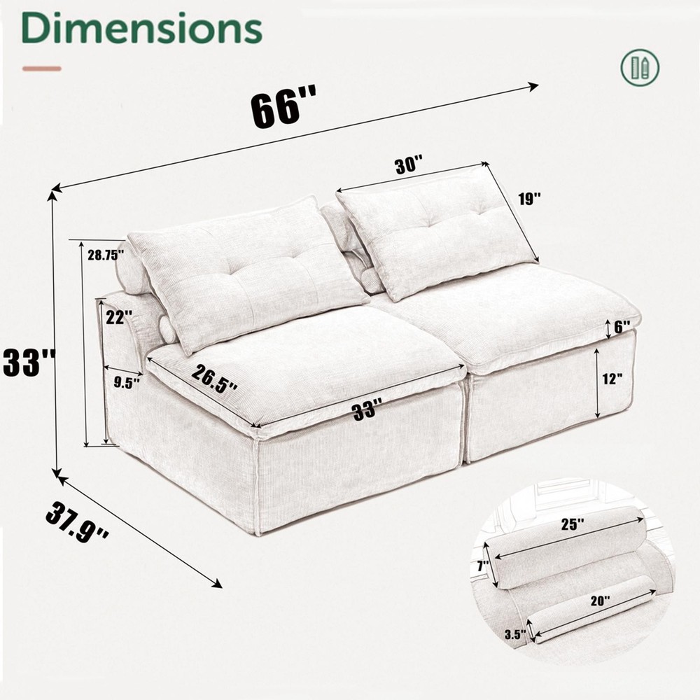 [NEW ARRIVAL] Modular DIY Chenille Sofa - Armrest-, Compact Design for