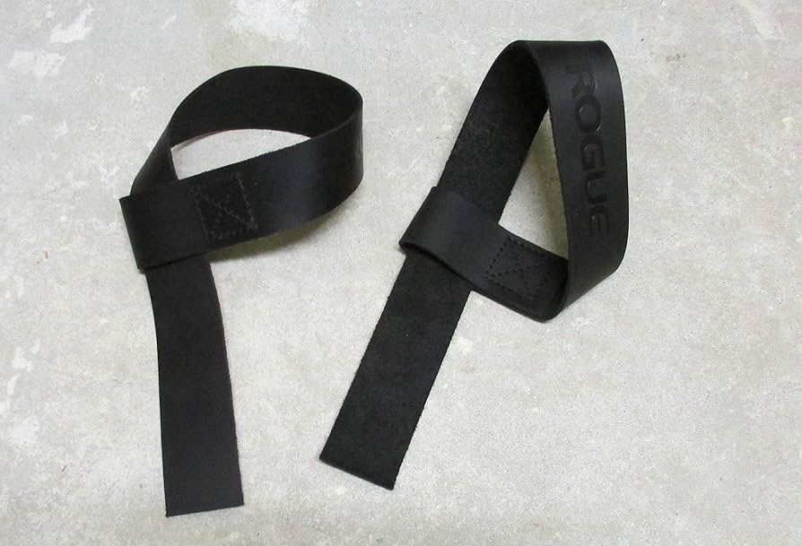 Rogue Black Genuine Leather Deadlifting Straps 21 X 1.5”