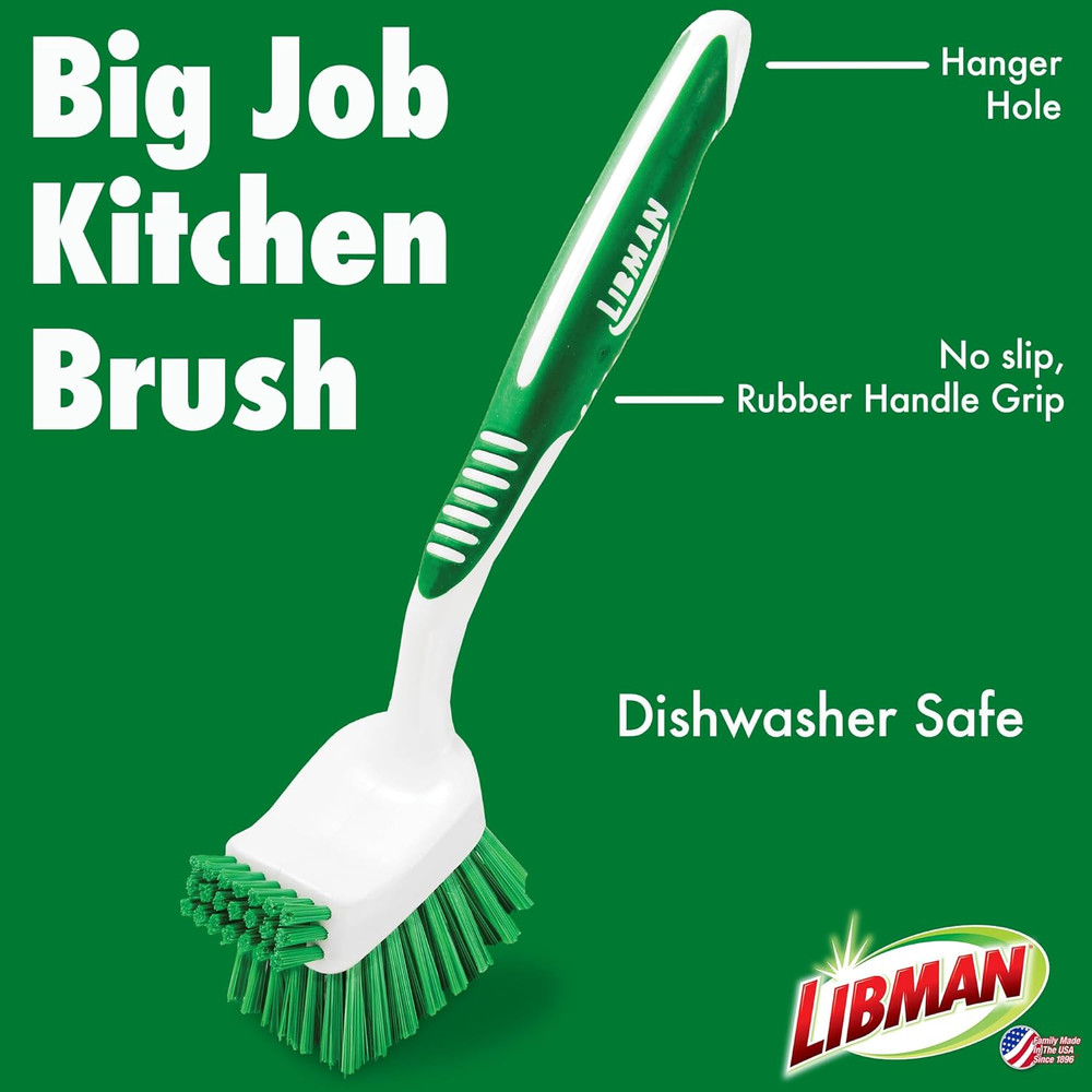 Libman Bottle & Dish Brush Kit | Cleaning Brushes for Kitchen Use | Straw Brush