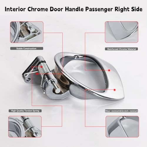 Interior Door Handle Side(FR/RR) Replacement Compatible with Passenger Right