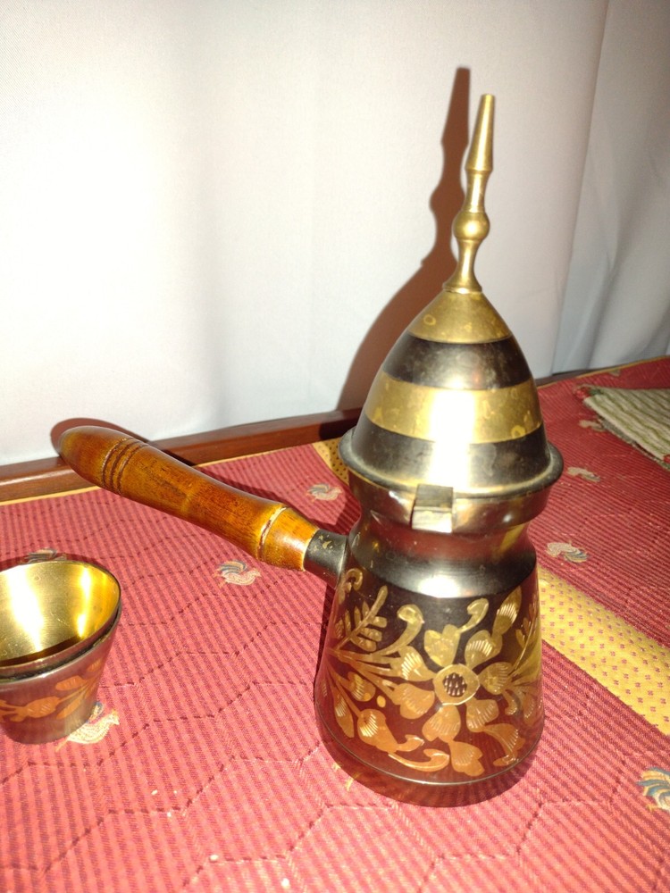Brass Turkish Tea/Coffee Pot with Wood Handle