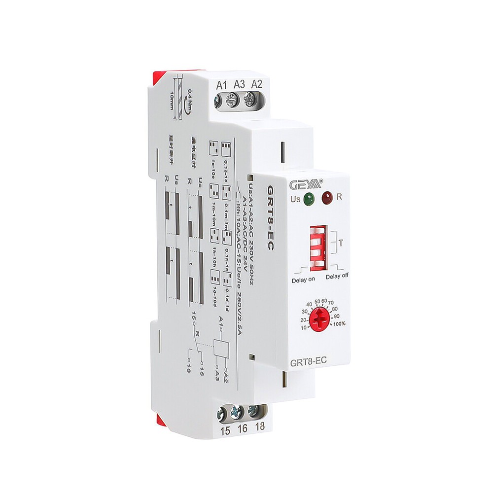 GEYA Off Delay & On Delay Time Delay Relay Timer Cycler Switch DC24V AC230V NEW