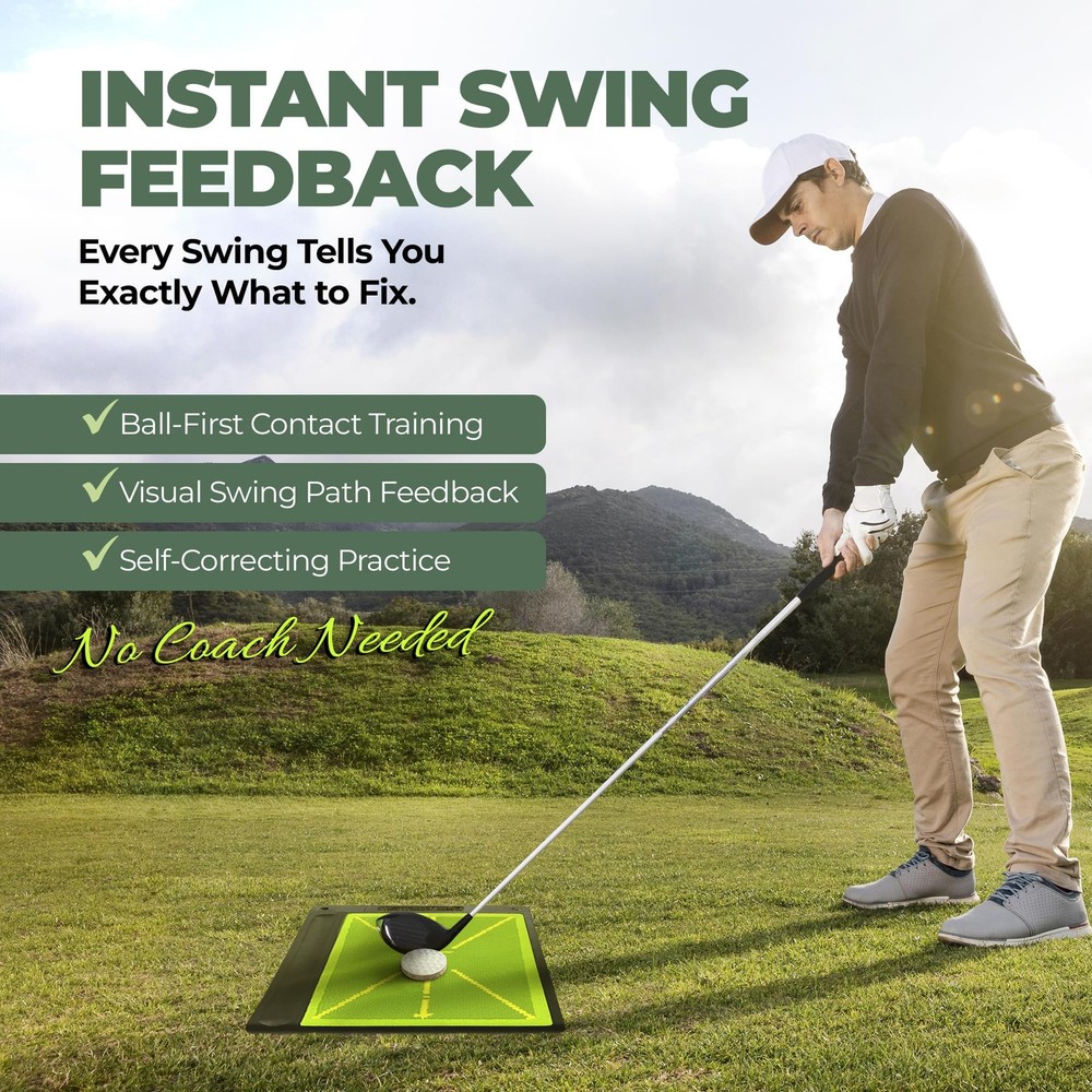 6in1 Golf Swing Trainer with Divot Board, Golf Grip Trainer, Alignment Sticks...