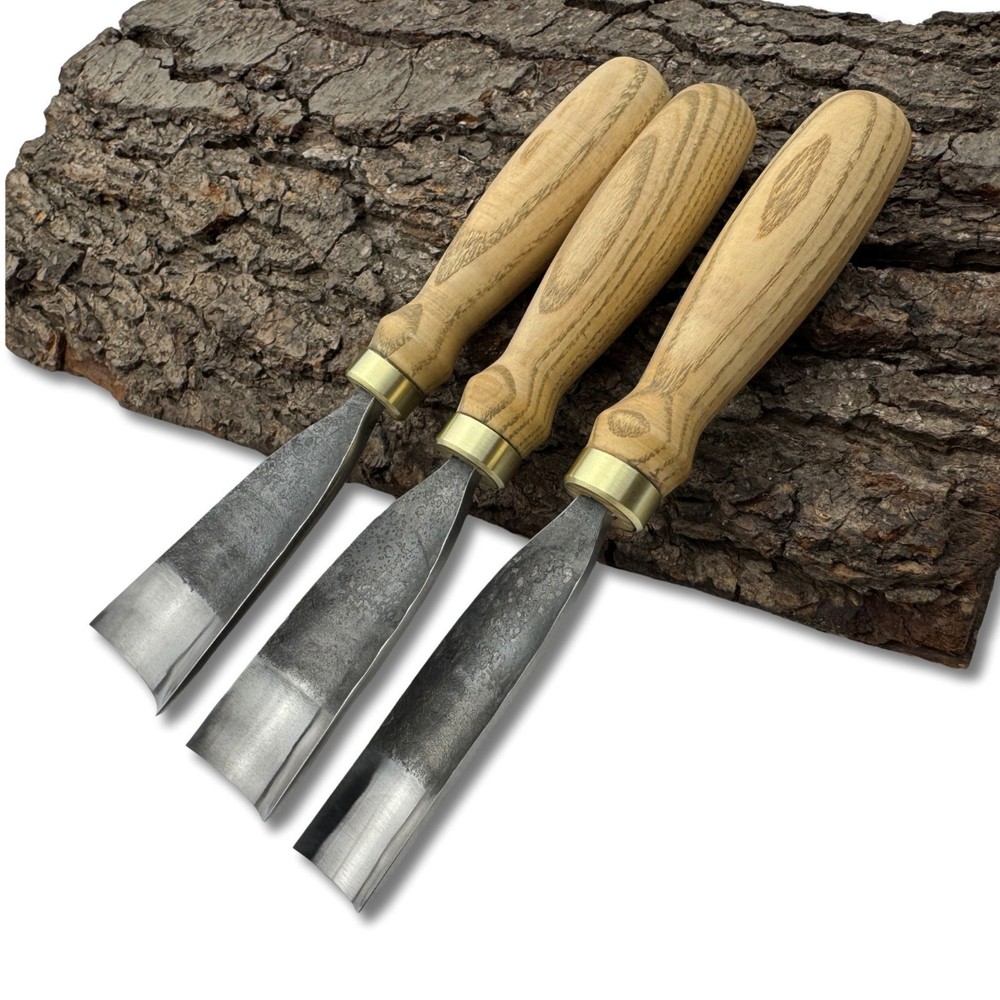 Wood Carving Gouges Hand Forged Carbon Steel Spoon Bowl Carving Tools Ash Handle