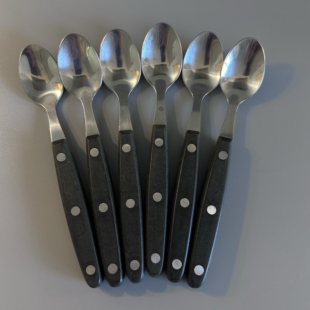28 Stainless Flatware Black Composite Set Dinner forks Salad Spoons riveted